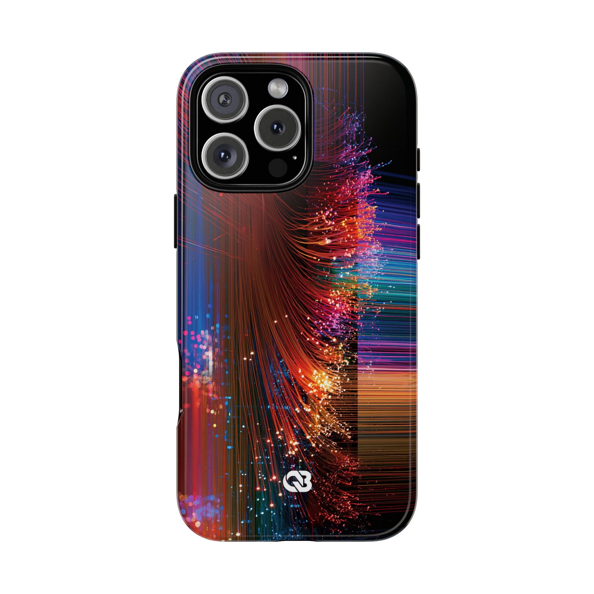 Black Tough Phone Case for iPhone - Cyber Optic Streak