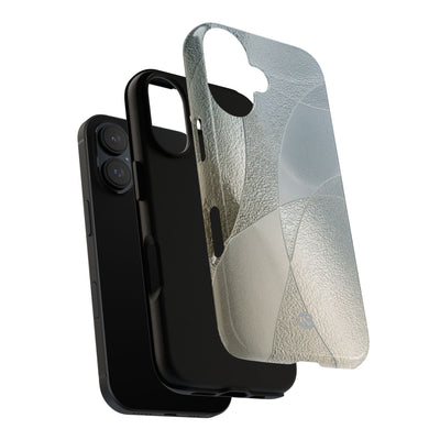 Silver Tough Phone Case for iPhone - Frosted Silver Mosaic