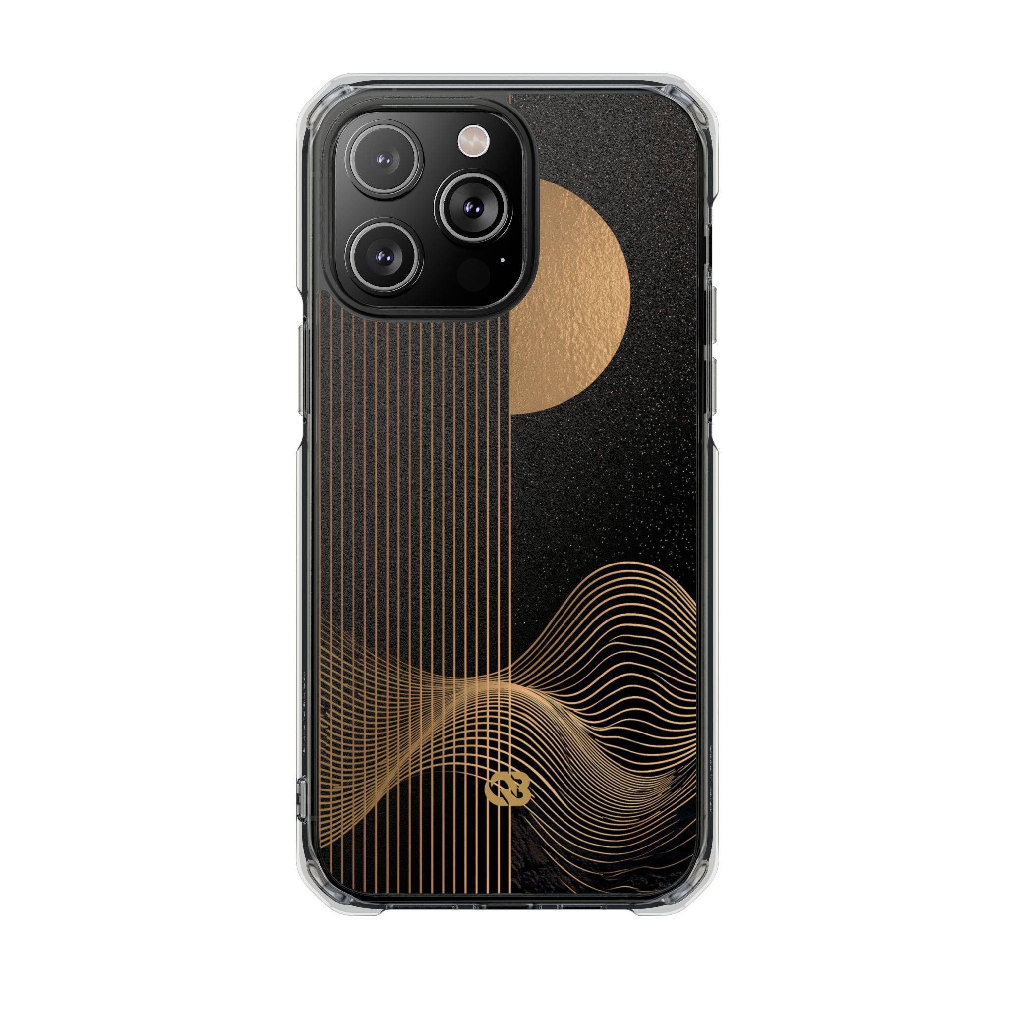 Gold Impact MagSafe Phone Case for iPhone - Gilded Obsidian Dunes