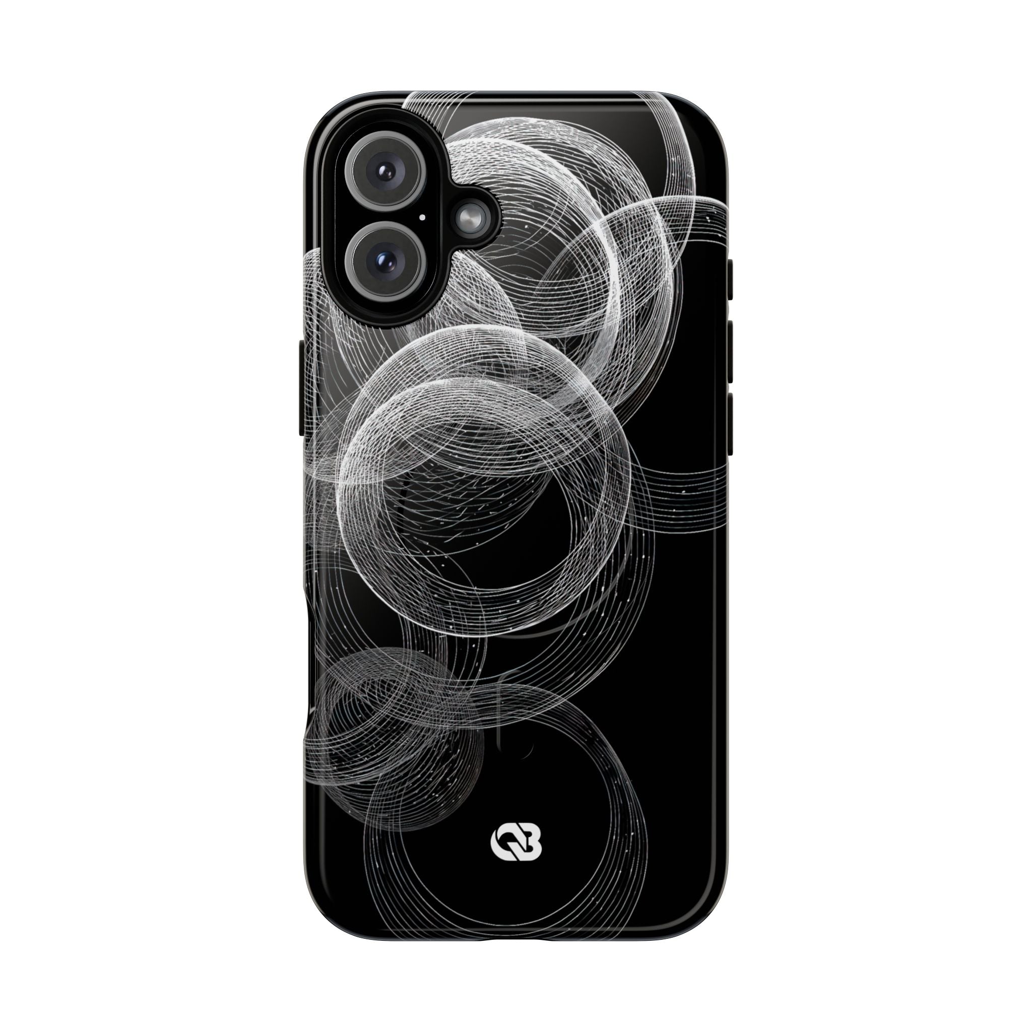 Black Tough 2.0 Magsafe Phone Case for iPhone - Kinetic Wireframe Orbit