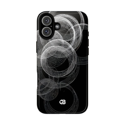 Black Tough 2.0 Magsafe Phone Case for iPhone - Kinetic Wireframe Orbit