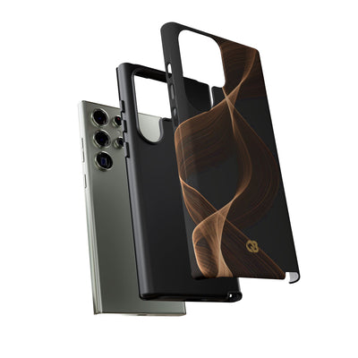 Brown Tough Phone Case for Samsung - Copper Silk Wave