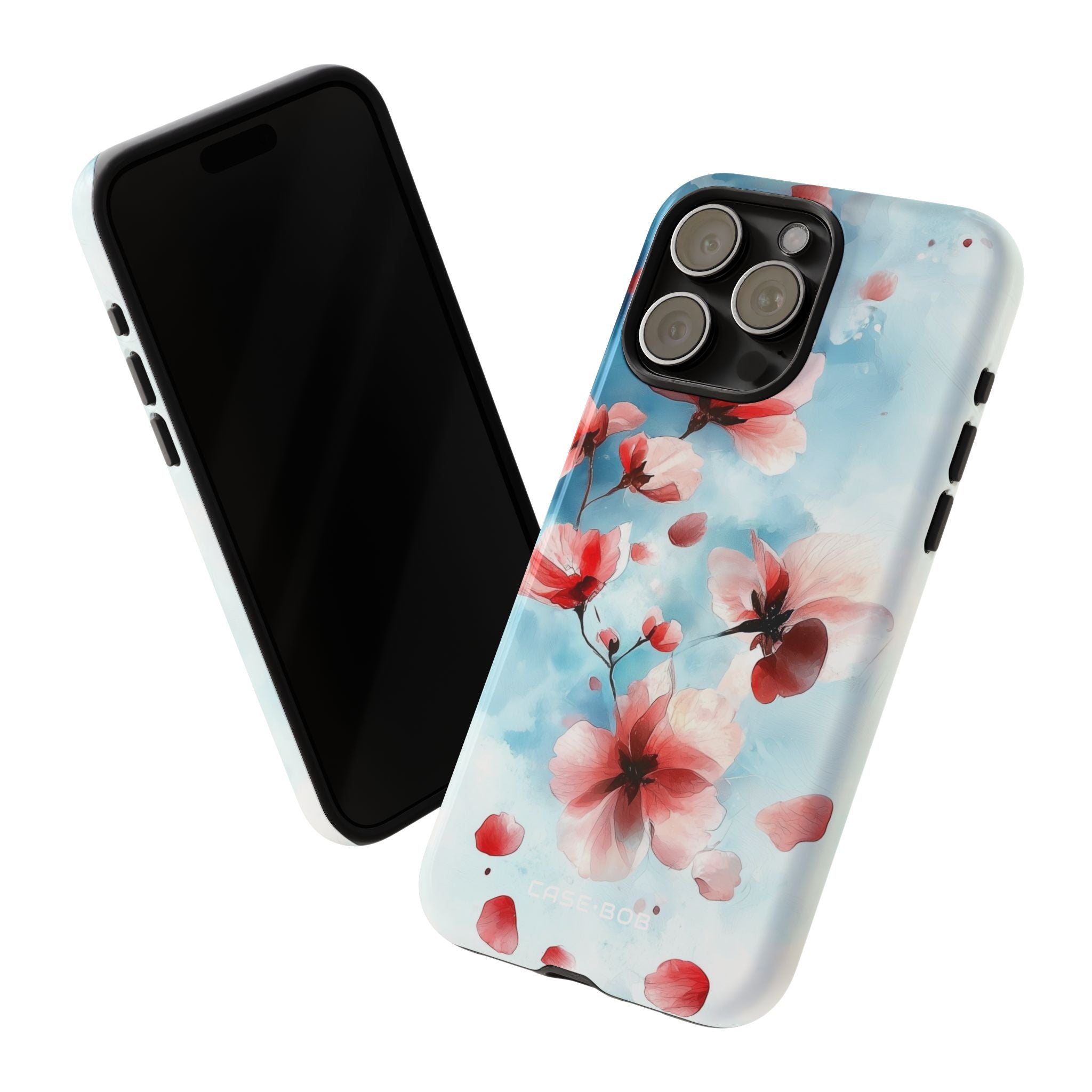 Pink Blossom Drift iPhone 15 Pro Max Cover - Tough