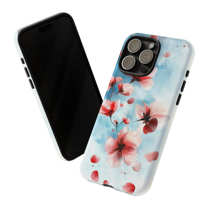 Pink Blossom Drift iPhone 15 Pro Max Cover - Tough