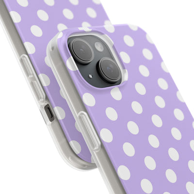 Lavender Polka Grid · Soft Phone Case for iPhone