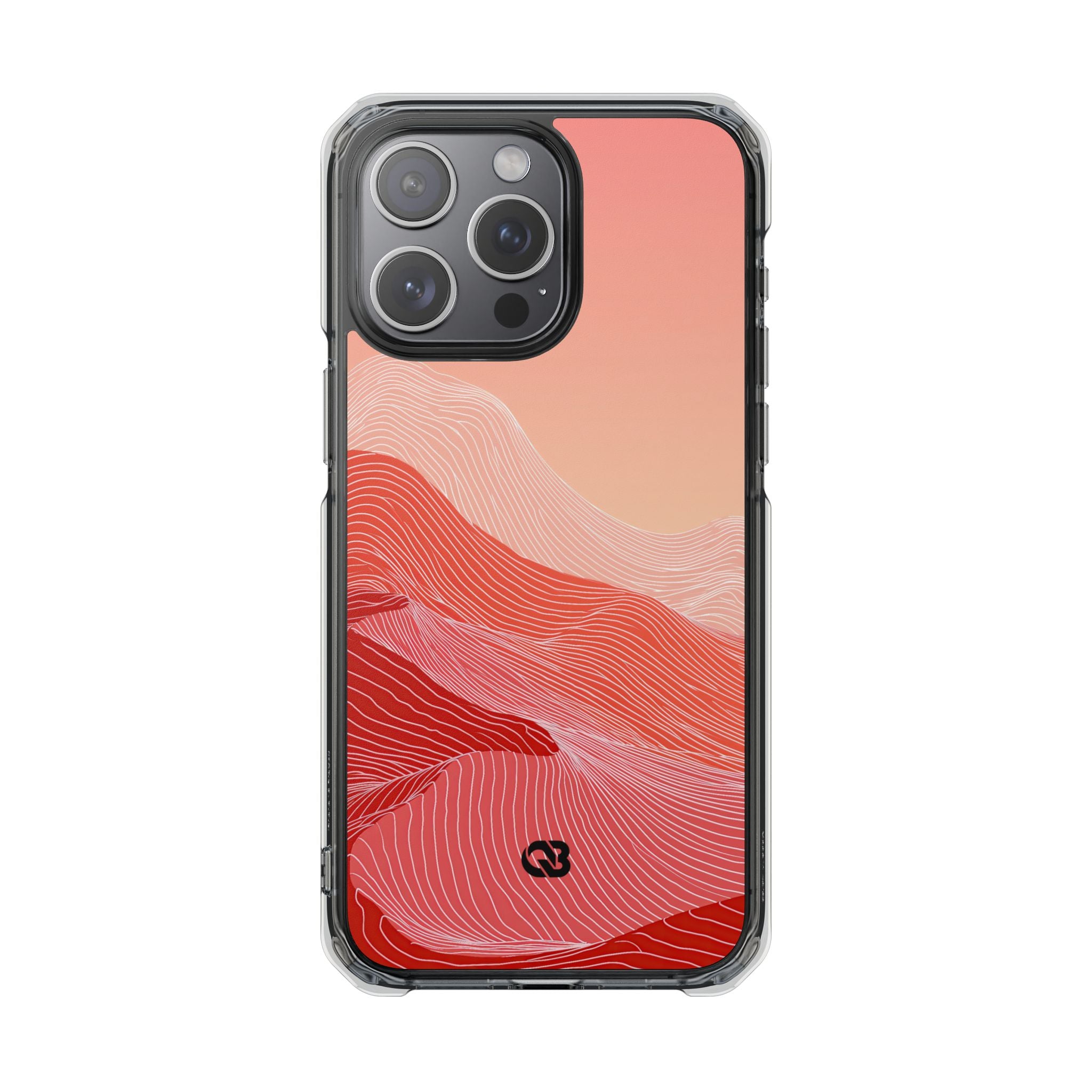 Red Impact MagSafe Phone Case for iPhone - Crimson Ridge Contour