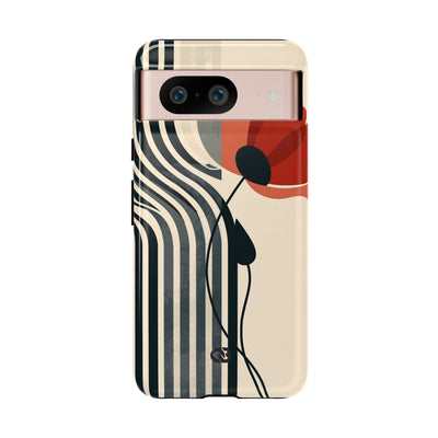Modernist Poppy · Tough Phone Case for Pixel ·  Beige
