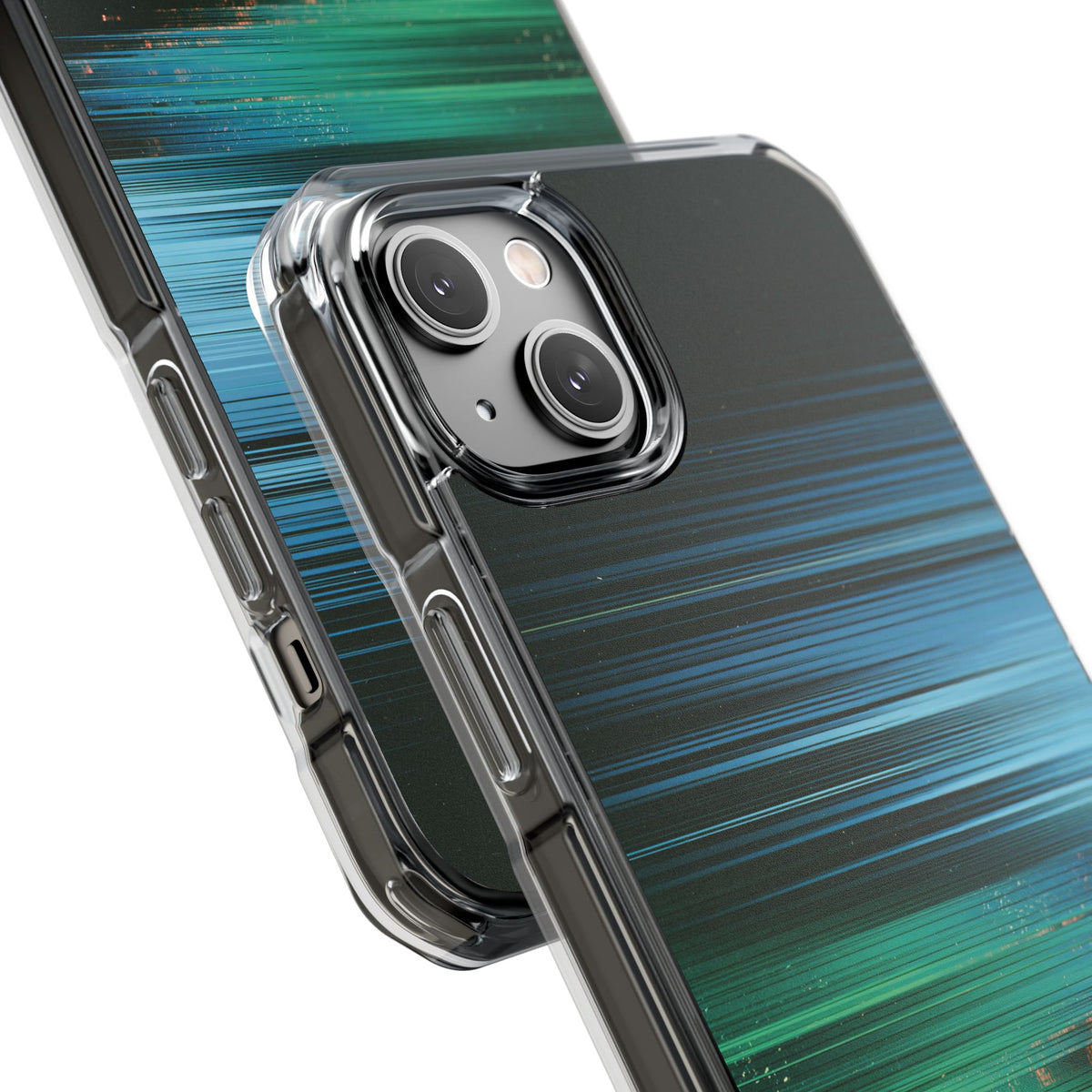Digital Shoreline Drift · Clear Impact Magnetic Phone Case for iPhone ·  Teal