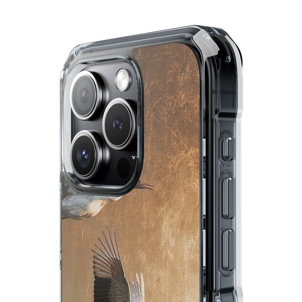 Golden Crane Flight · Clear Impact Magnetic Phone Case for iPhone · Gold