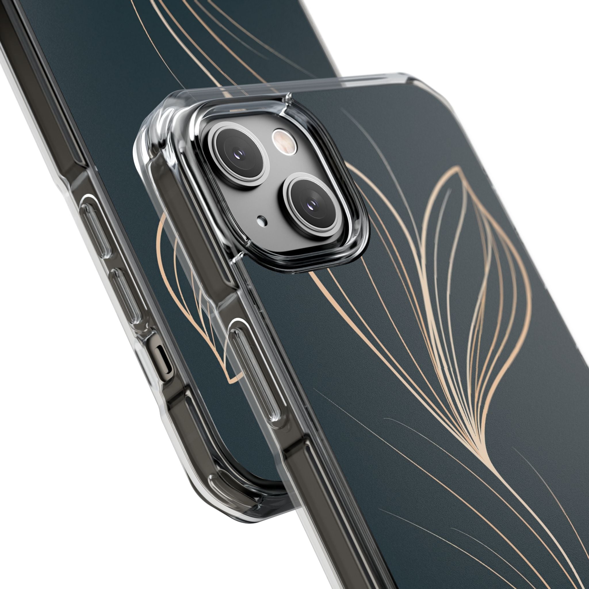 Teal Impact MagSafe Phone Case for iPhone - Sandstone Silk Flora