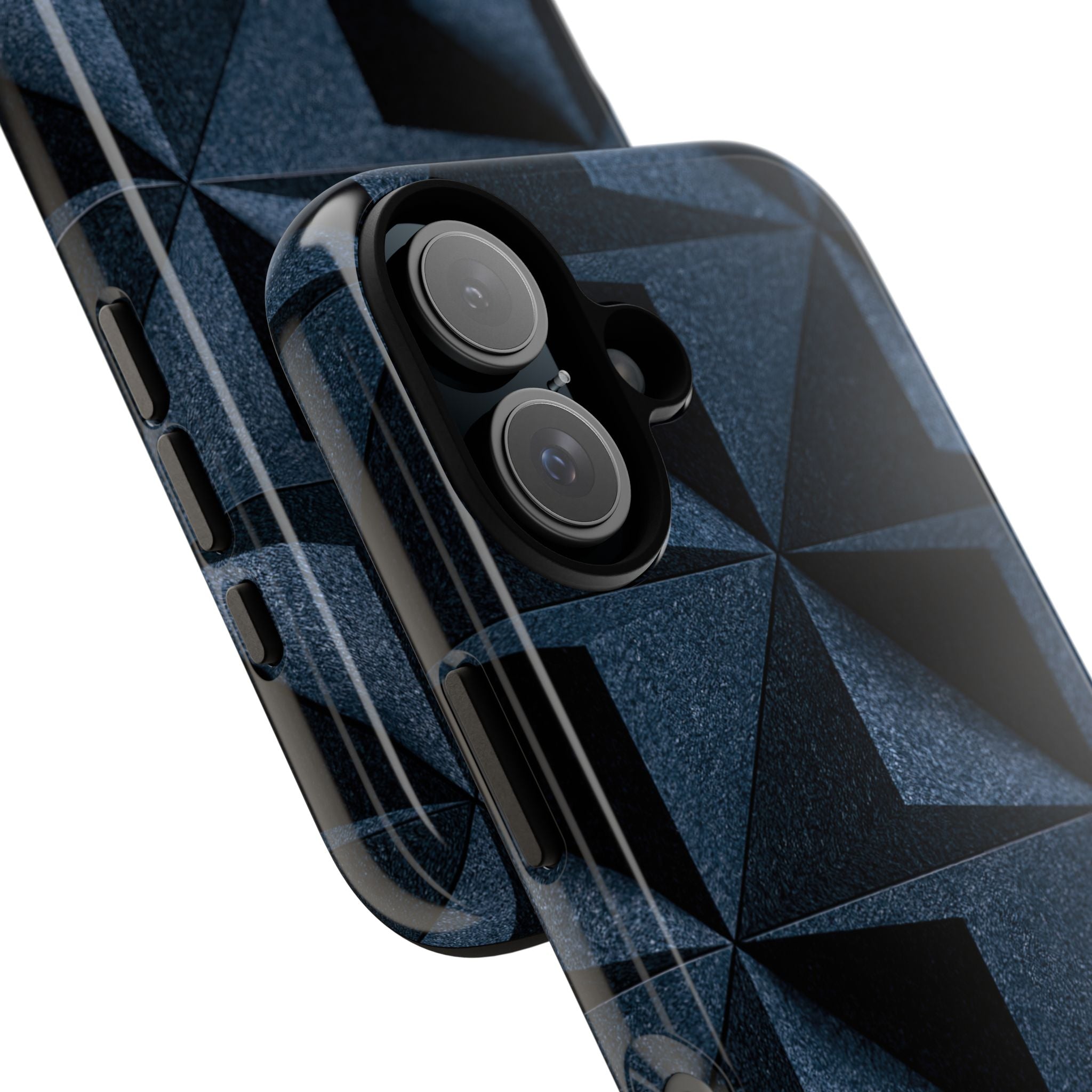 Blue Tough Phone Case for iPhone - Indigo Basalt Facets