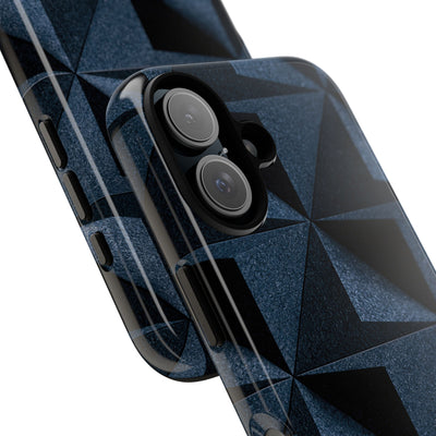 Blue Tough Phone Case for iPhone - Indigo Basalt Facets