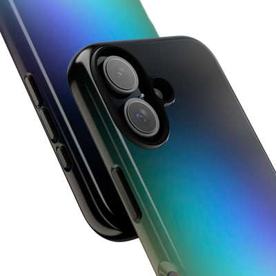 Black Tough Phone Case for iPhone - Electric Prism Grain