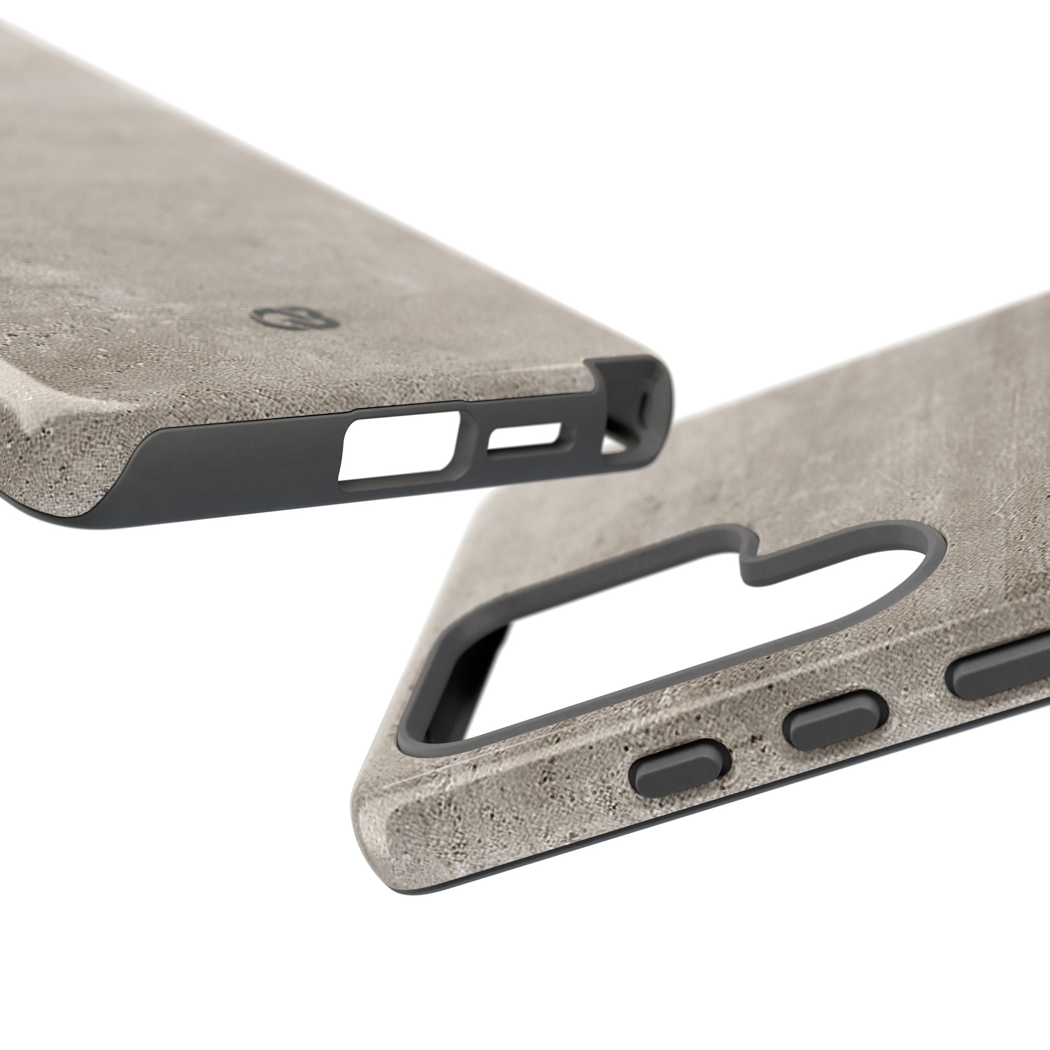 Grey Tough Phone Case for Samsung - Brutalist Stone Grit