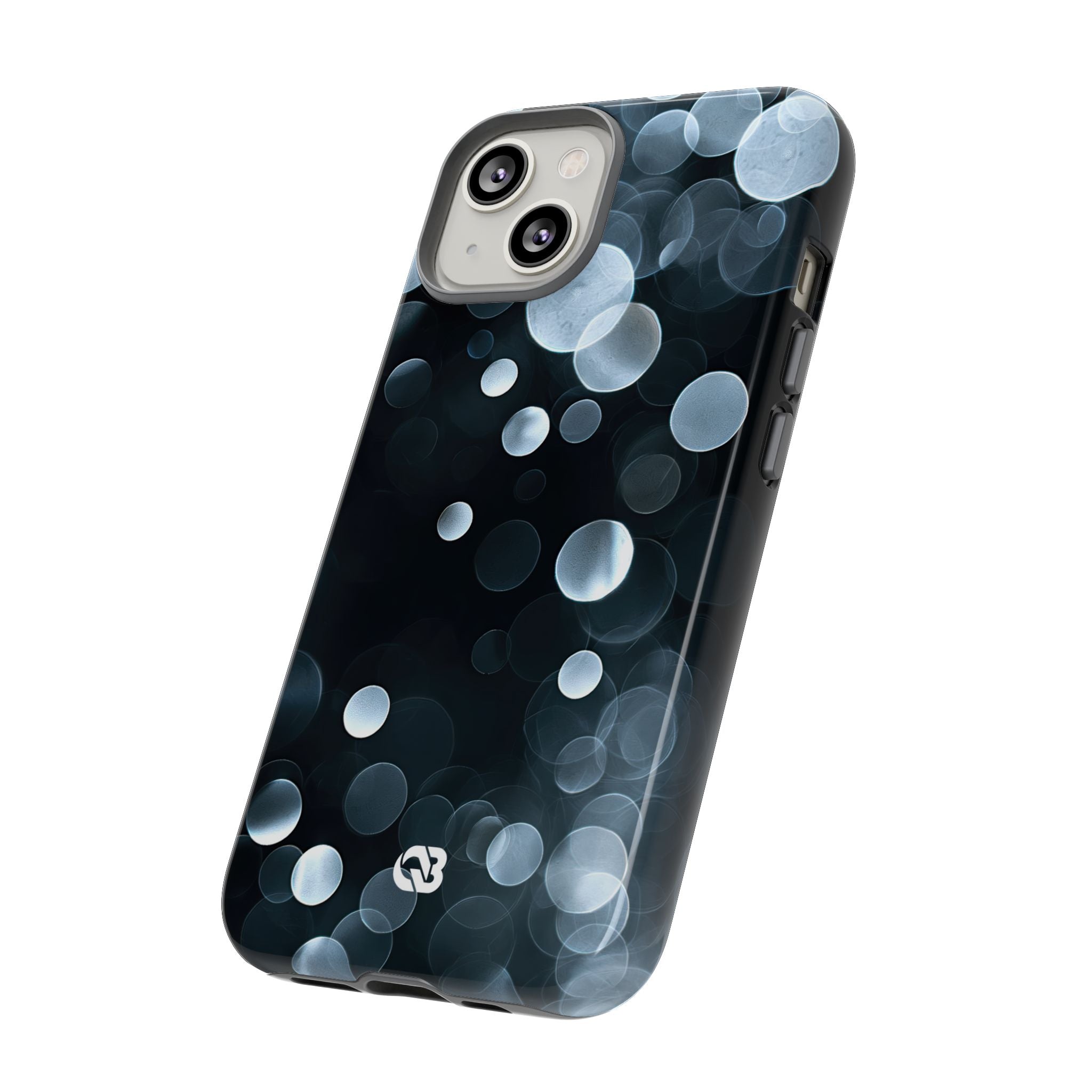 Black Tough Phone Case for iPhone - Silver Orbit Glow