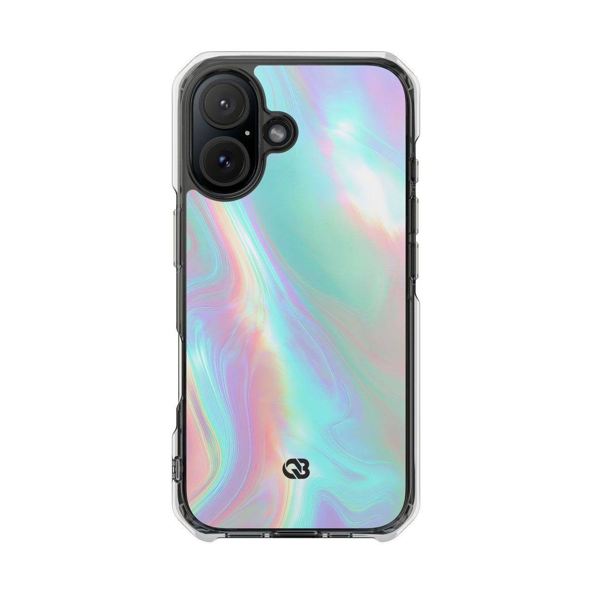Prismatic Liquid Light · Clear Impact Magnetic Phone Case for iPhone · Teal