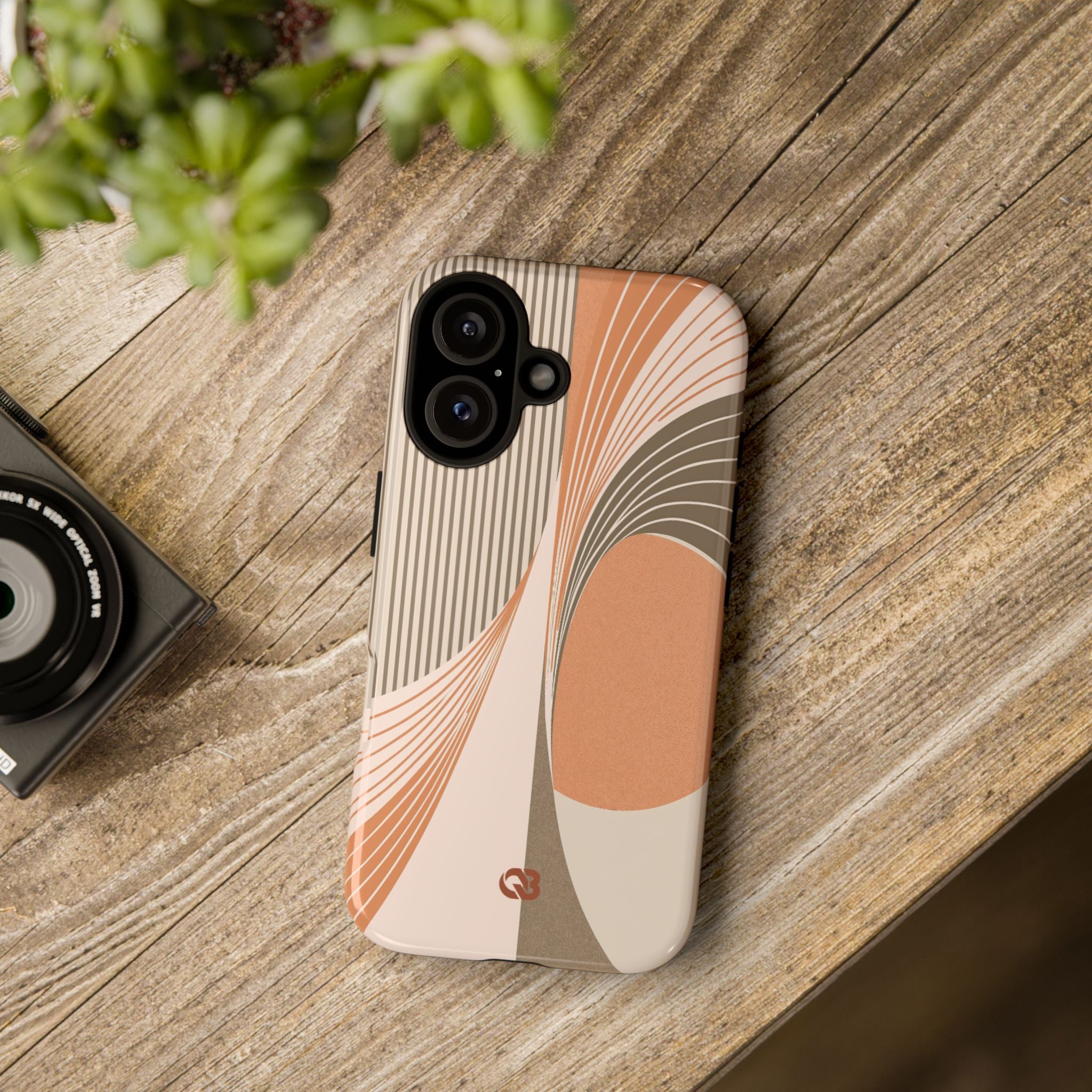 Orange Tough Phone Case for iPhone - Desert Arc Horizon