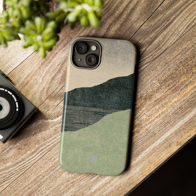Green Tough Phone Case for iPhone - Moss Ridge Grain