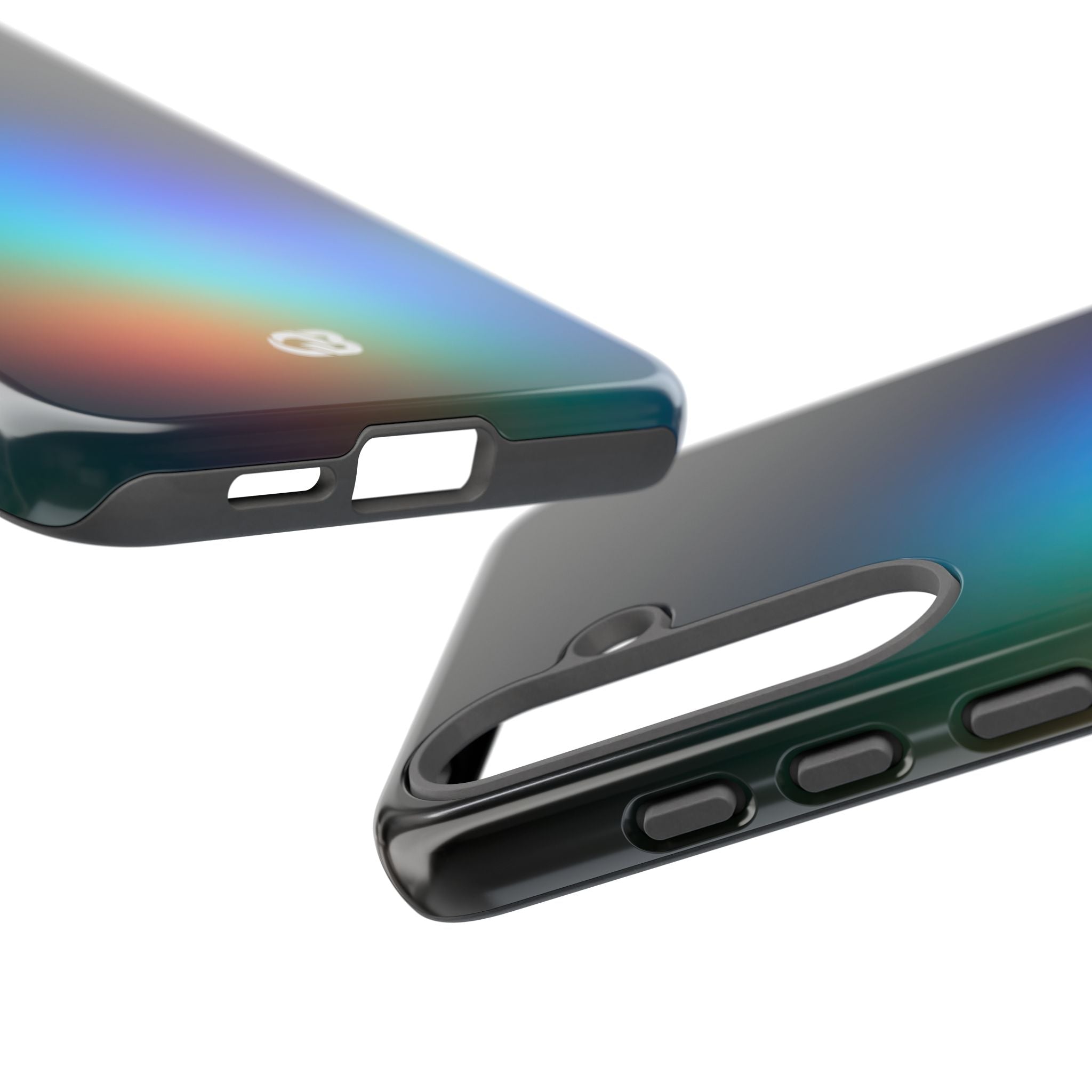 Black Tough Phone Case for Samsung - Electric Prism Grain