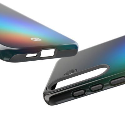 Black Tough Phone Case for Samsung - Electric Prism Grain