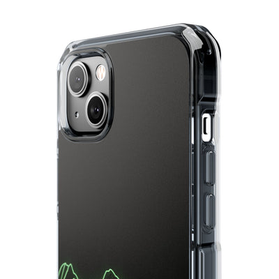 Nordic Mountain Contour · Clear Impact Magnetic Phone Case for iPhone · Black