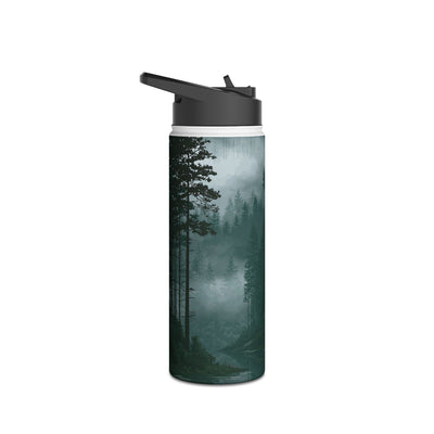 Misty Pine Reflections · Insulated Water Bottle · Green