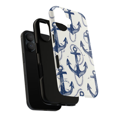 Navy Anchor Loop iPhone 16 Skal - Tough