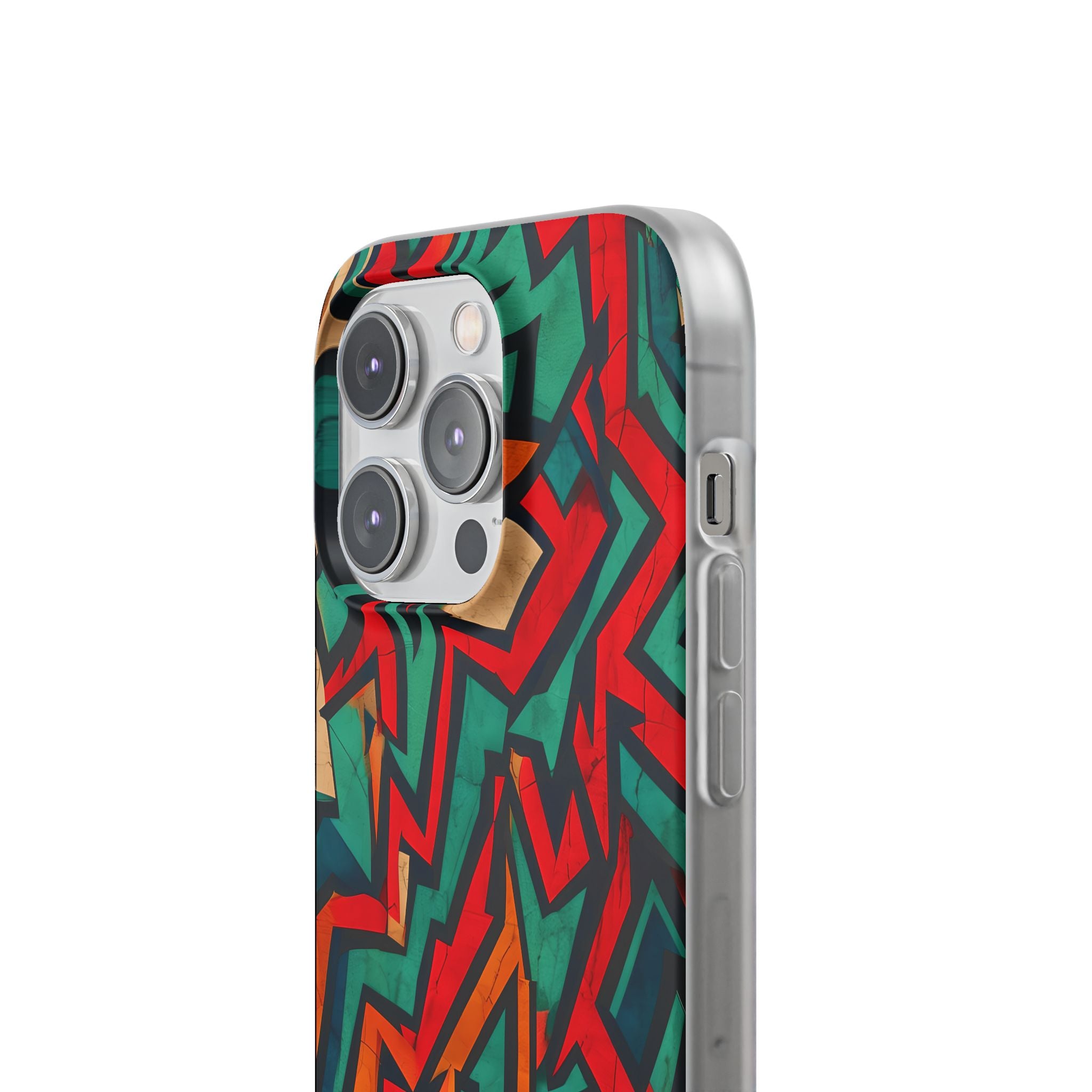 Jagged Teal Static · Soft Phone Case for iPhone