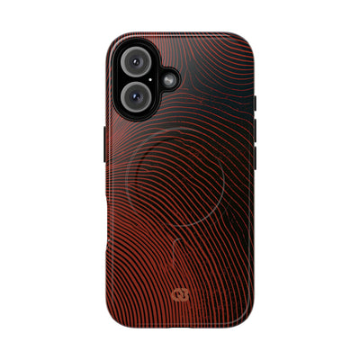 Red Tough 2.0 Magsafe Phone Case for iPhone - Terracotta Nerve Map