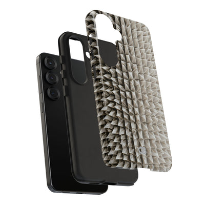 Beige Tough Phone Case for Samsung - Bone Spiked Grid