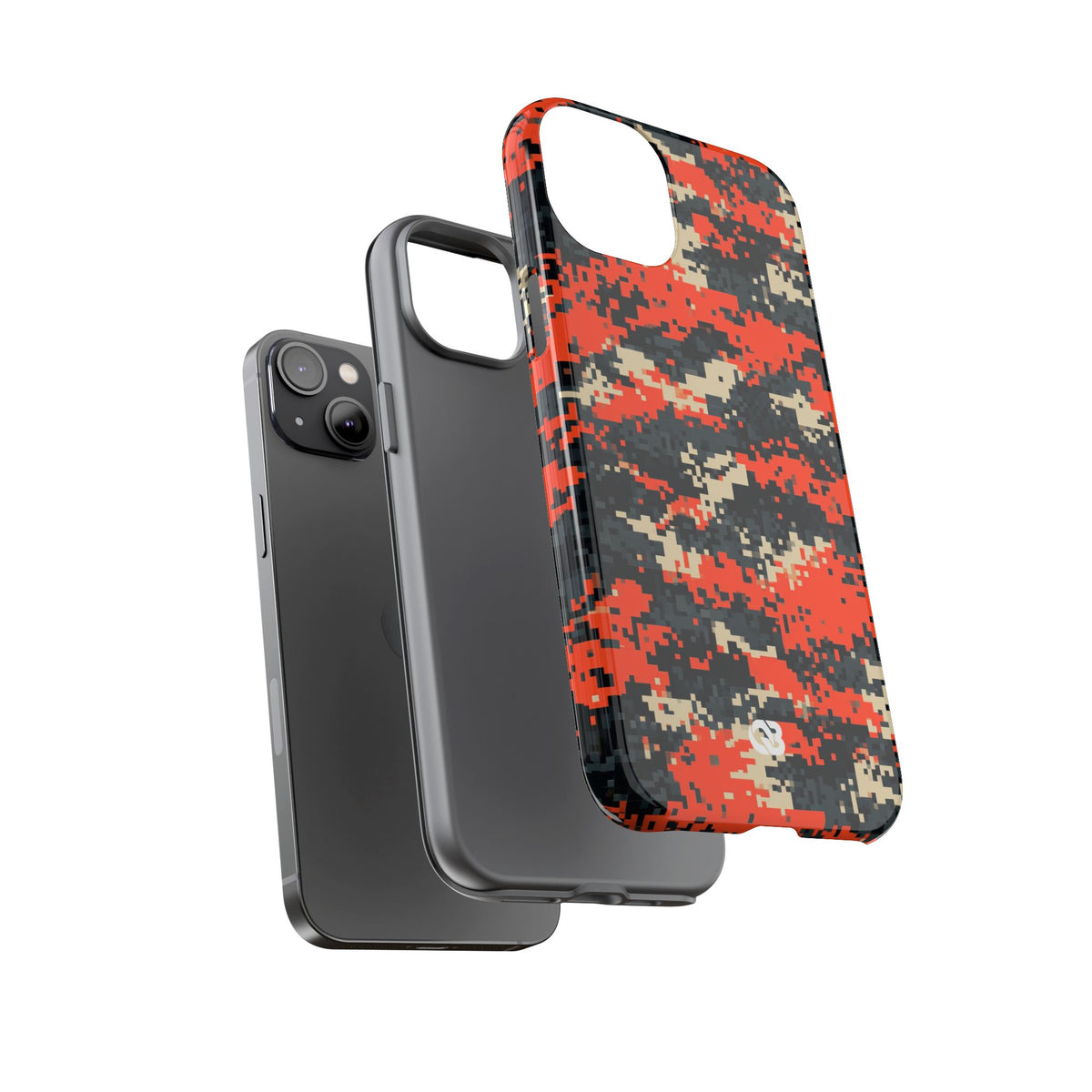 Signal Pixel Camo · Tough Phone Case for iPhone · Orange