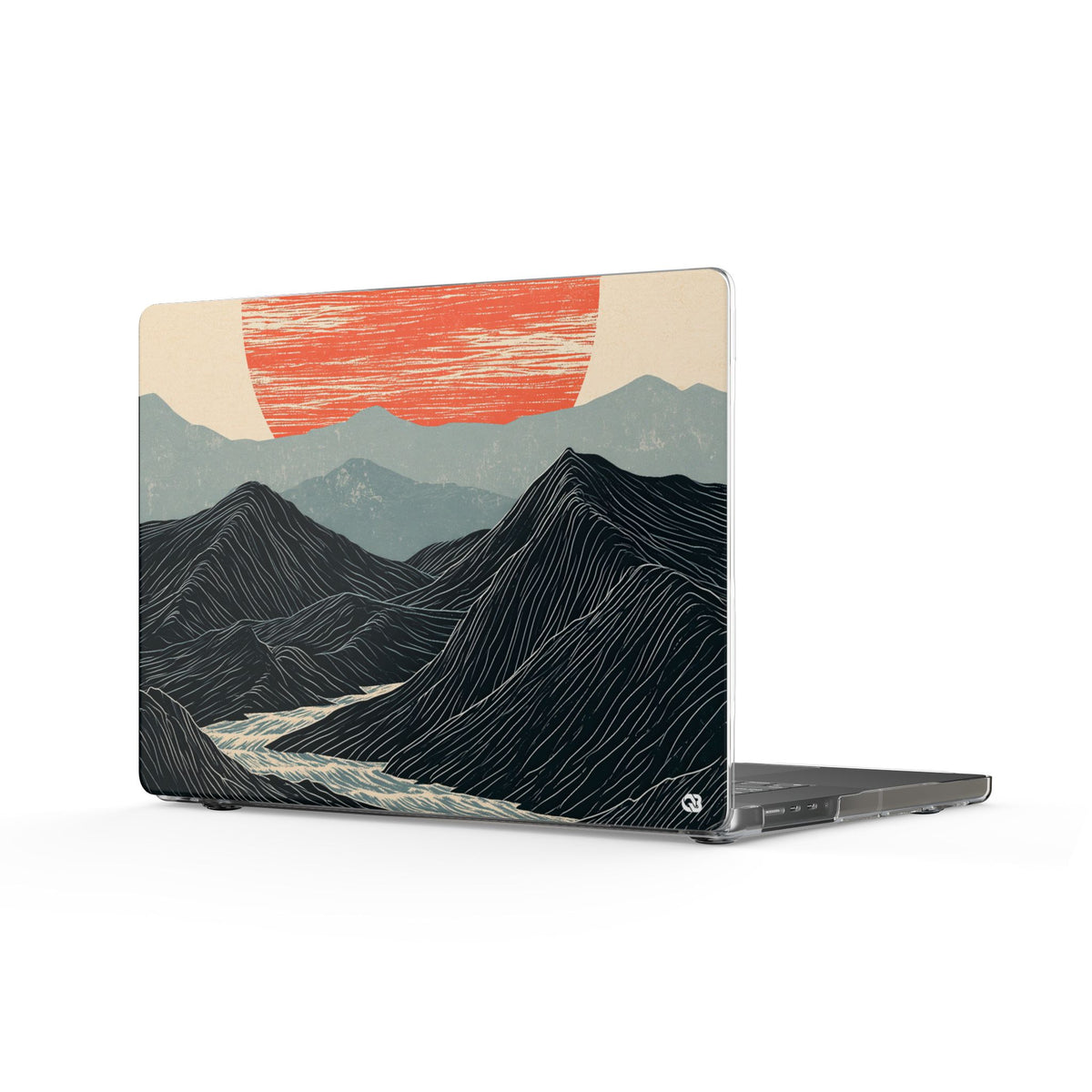Crimson Ridge Horizon · Clear Hard Case for MacBook · Black