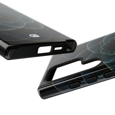 Blue Tough Phone Case for Samsung - Celestial Wireframe Bloom