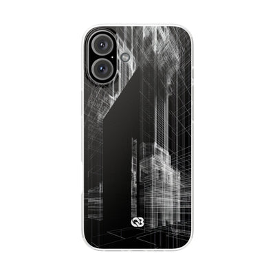 Black Lite Phone Case for iPhone - Ghost Urban Wireframe