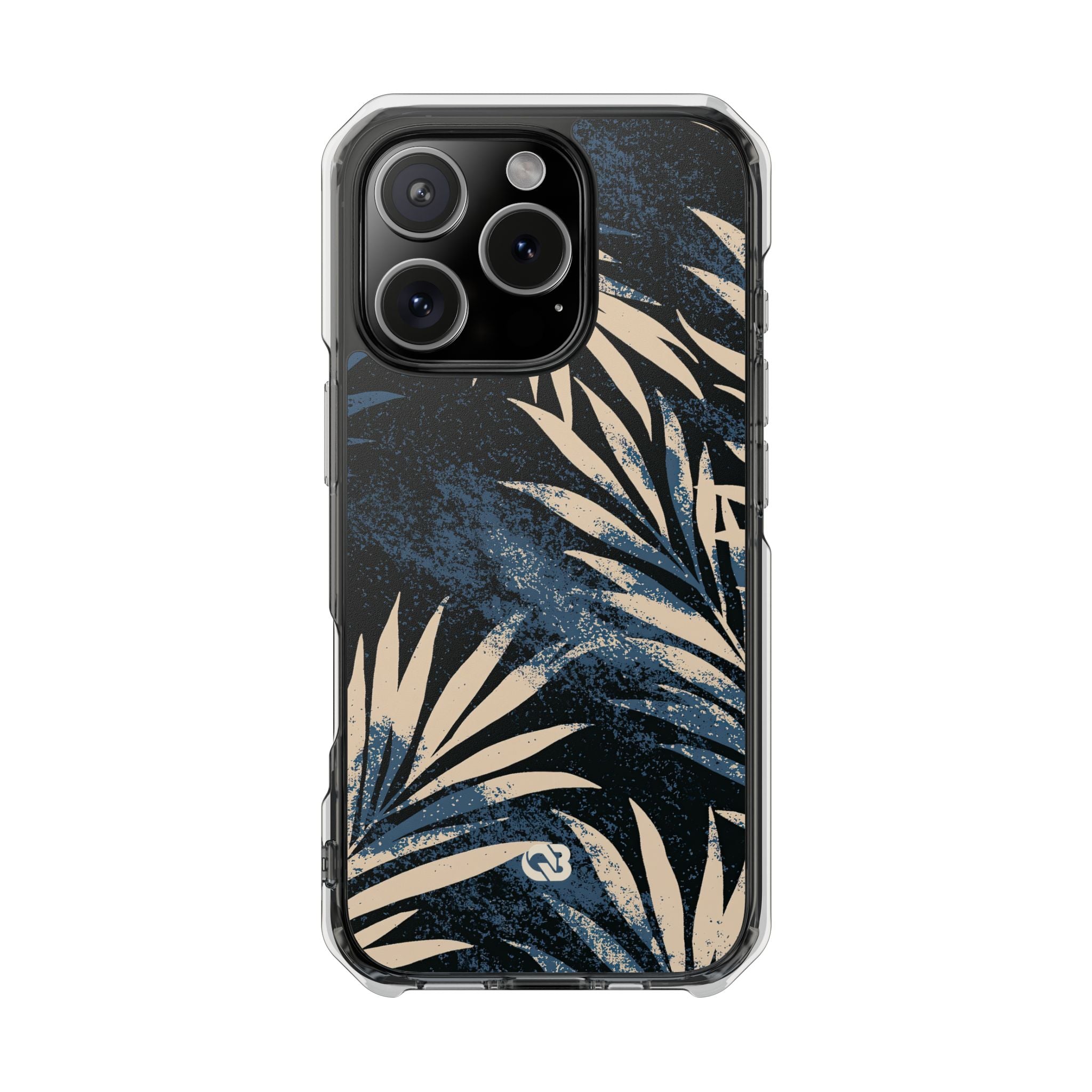 Blue Impact MagSafe Phone Case for iPhone - Midnight Indigo Palm