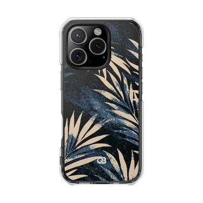 Blue Impact MagSafe Phone Case for iPhone - Midnight Indigo Palm
