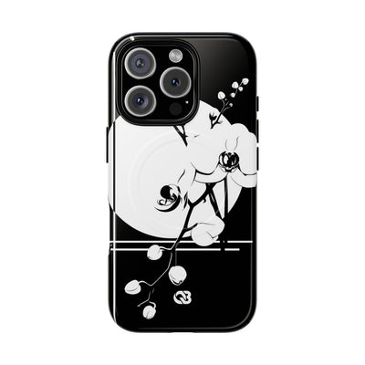Black Tough 2.0 Magsafe Phone Case for iPhone - Lunar Orchid Grid