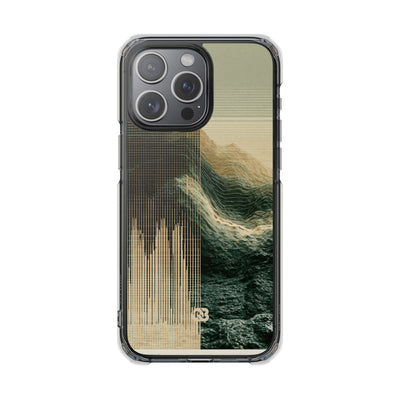 Beige Impact MagSafe Phone Case for iPhone - Veridian Data Ridge