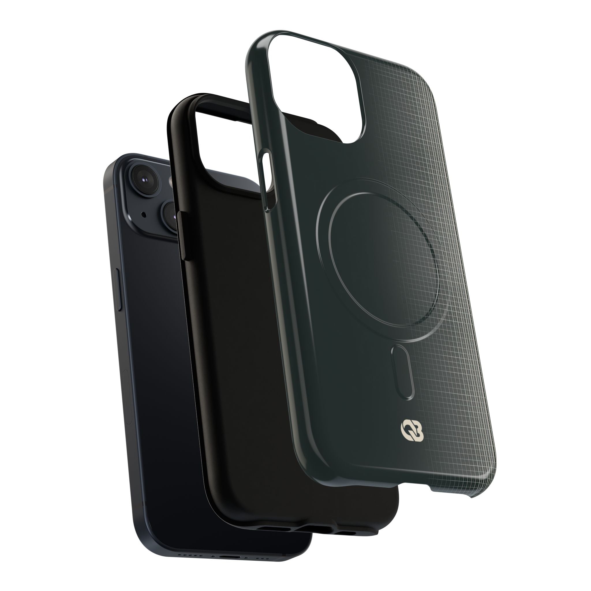 Grey Tough 2.0 Magsafe Phone Case for iPhone - Charcoal Tech Grid