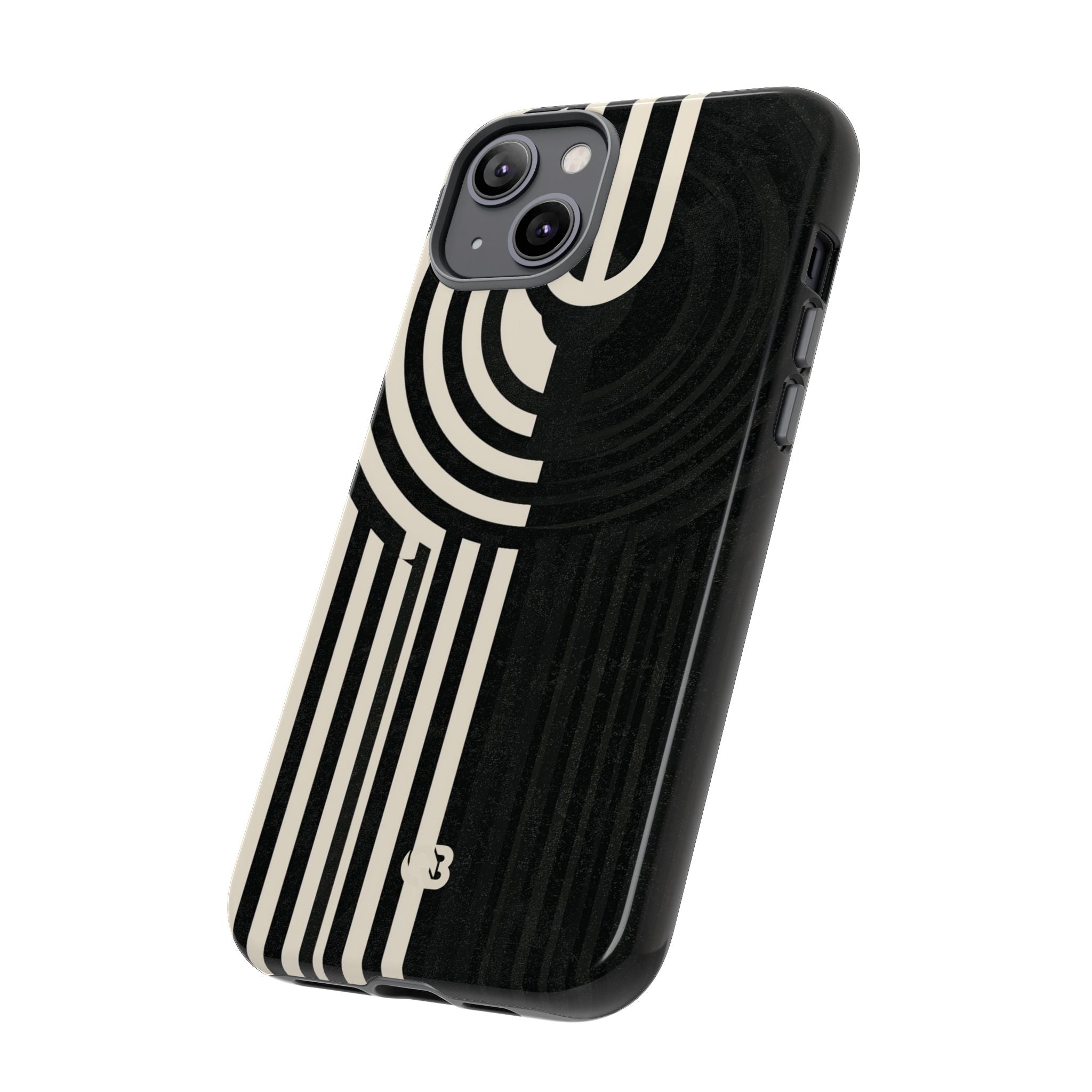 Beige Tough Phone Case for iPhone - Monolith Ivory Signal