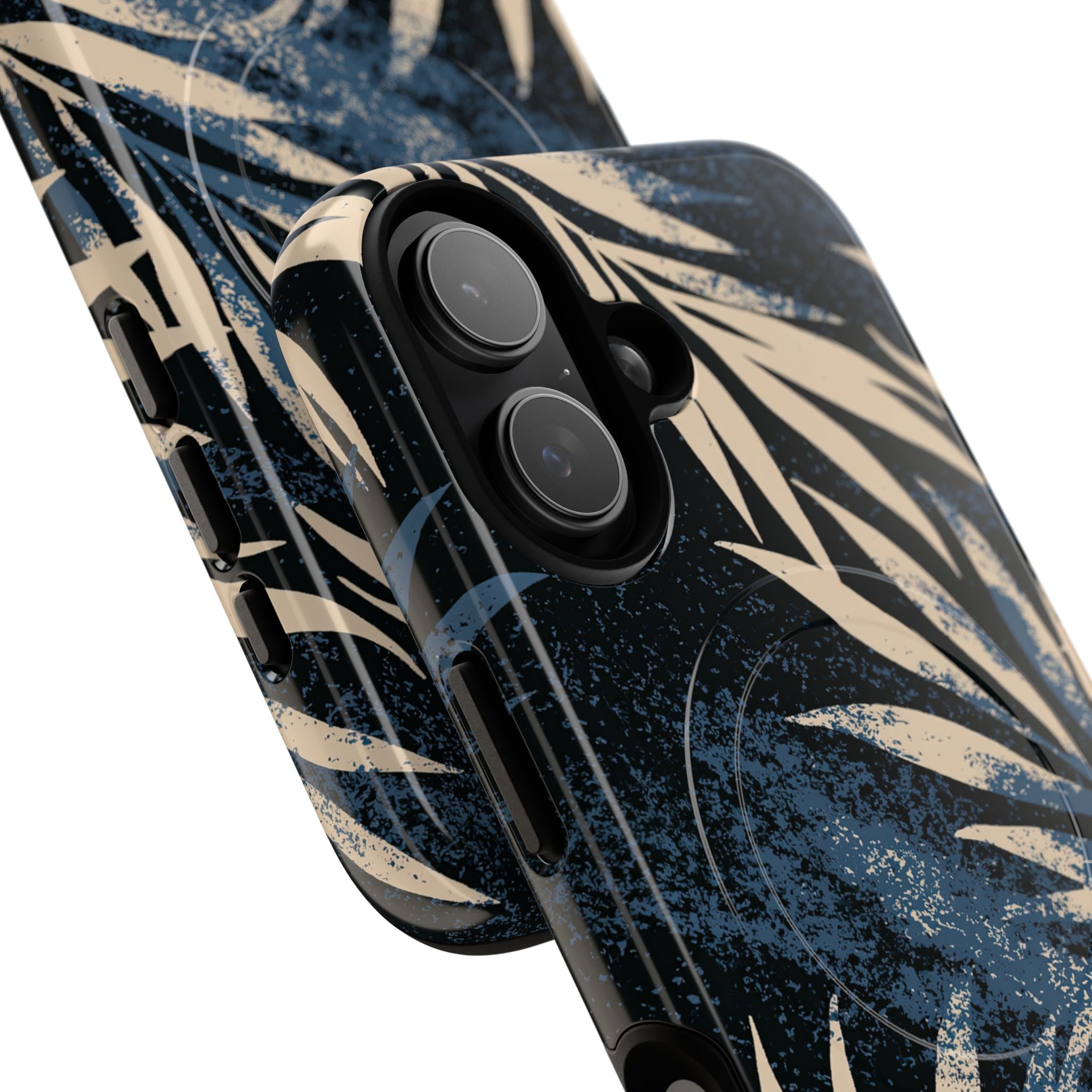Blue Tough 2.0 Magsafe Phone Case for iPhone - Indigo Sandstone Palm
