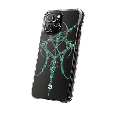Teal Cyber Sigil · Clear Impact Magnetic Phone Case for iPhone · Teal