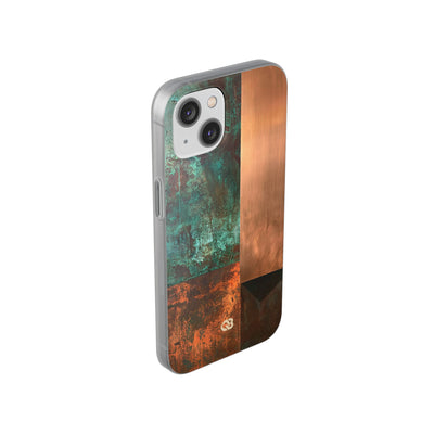 Teal Lite Phone Case for iPhone - Verdigris Copper Slab