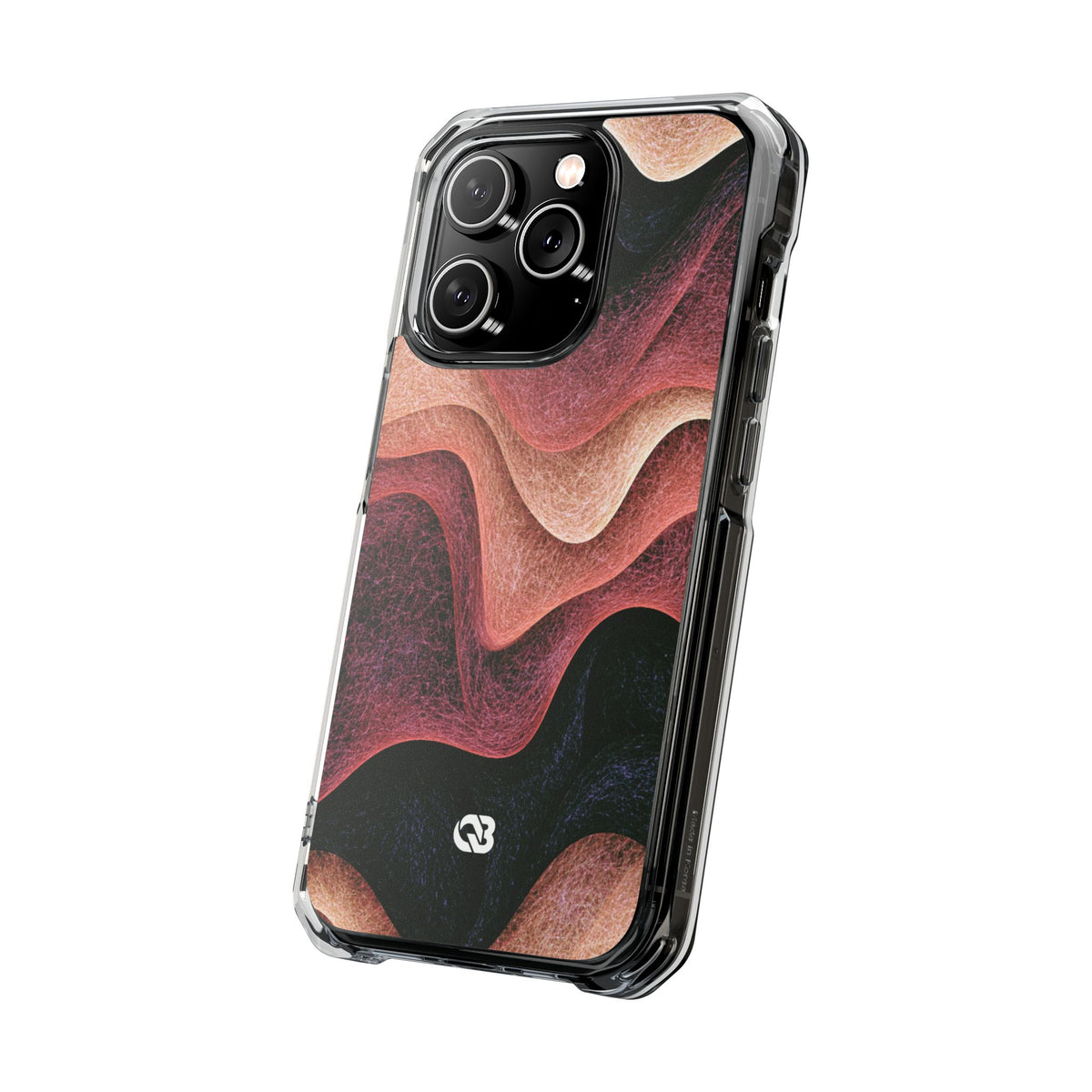 Rose Contour Waves · Clear Impact Magnetic Phone Case for iPhone · Pink