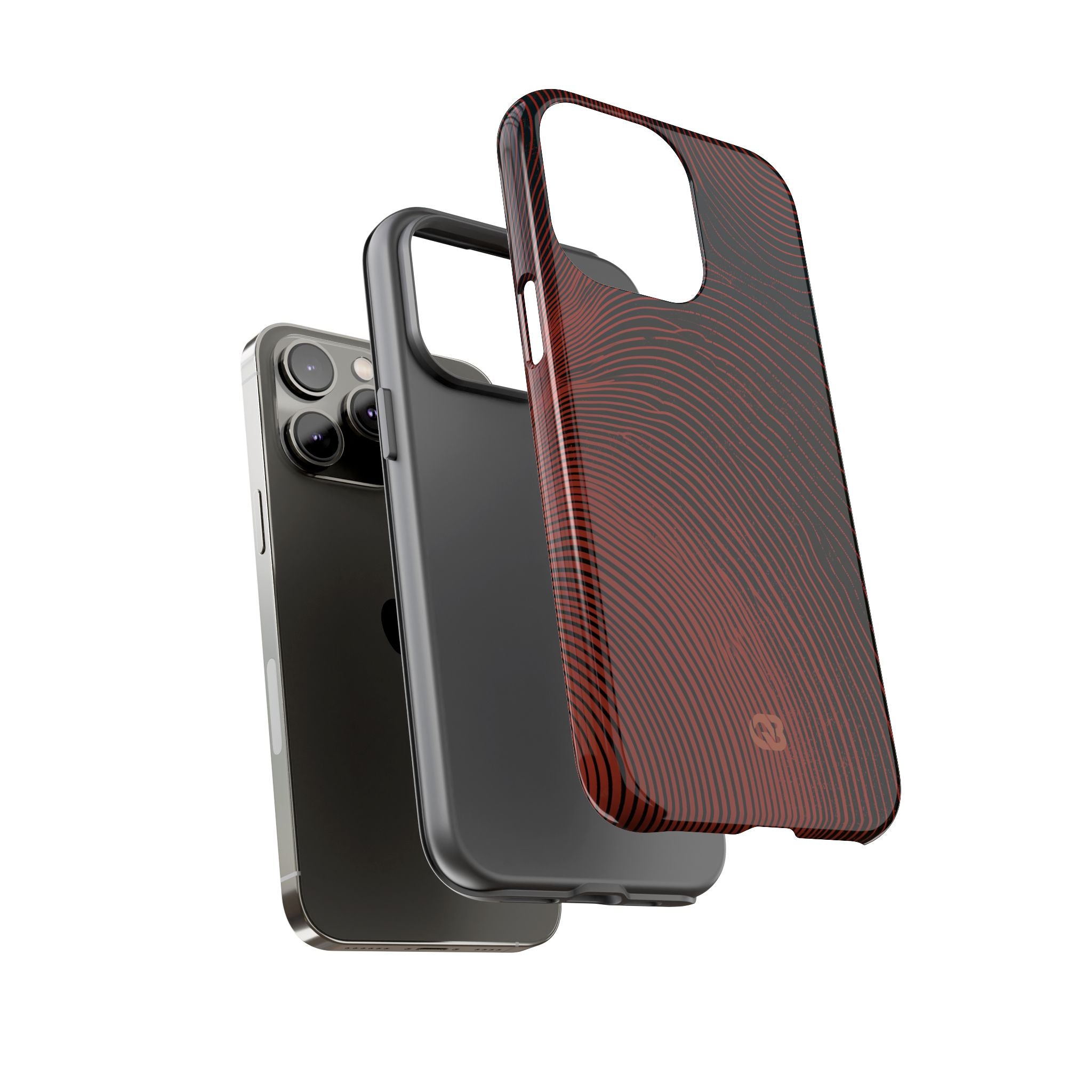 Red Tough Phone Case for iPhone - Terracotta Nerve Map