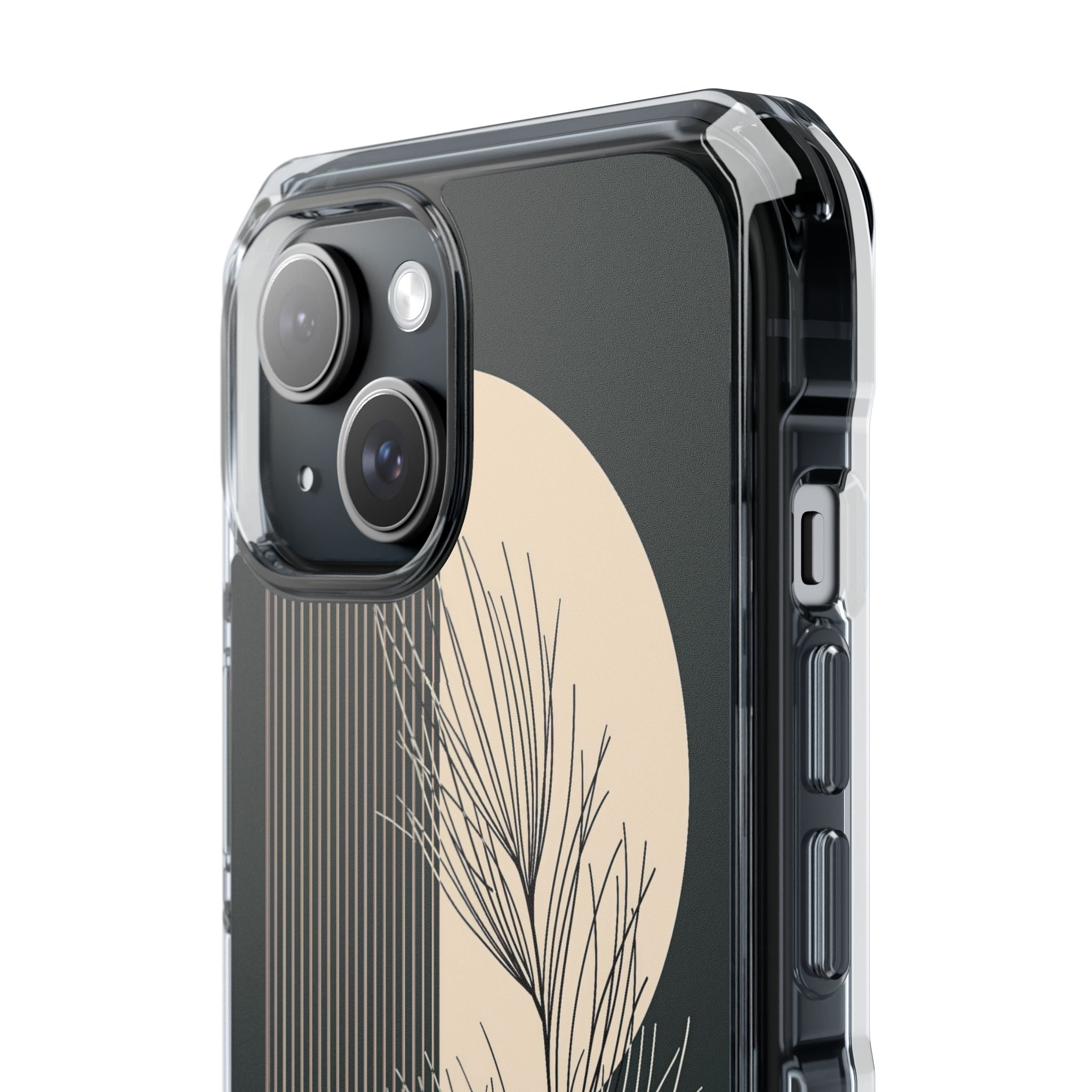 Black Impact MagSafe Phone Case for iPhone - Obsidian Sand Willow