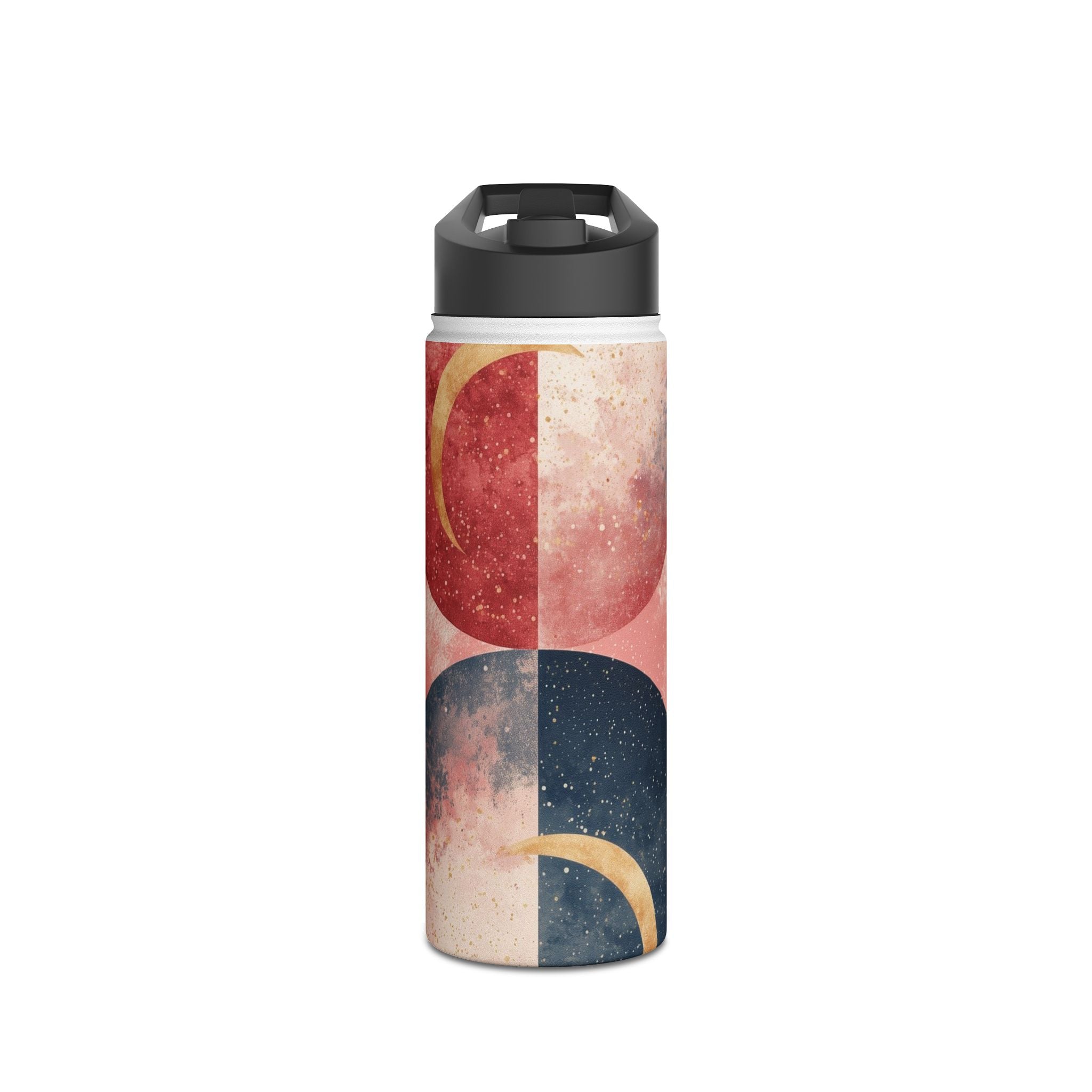 Golden Crescents Crimson - Stainless Steel Water Bottle