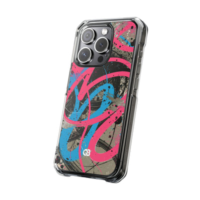 Cyber Splatter Flow · Clear Impact Magnetic Phone Case for iPhone · Pink