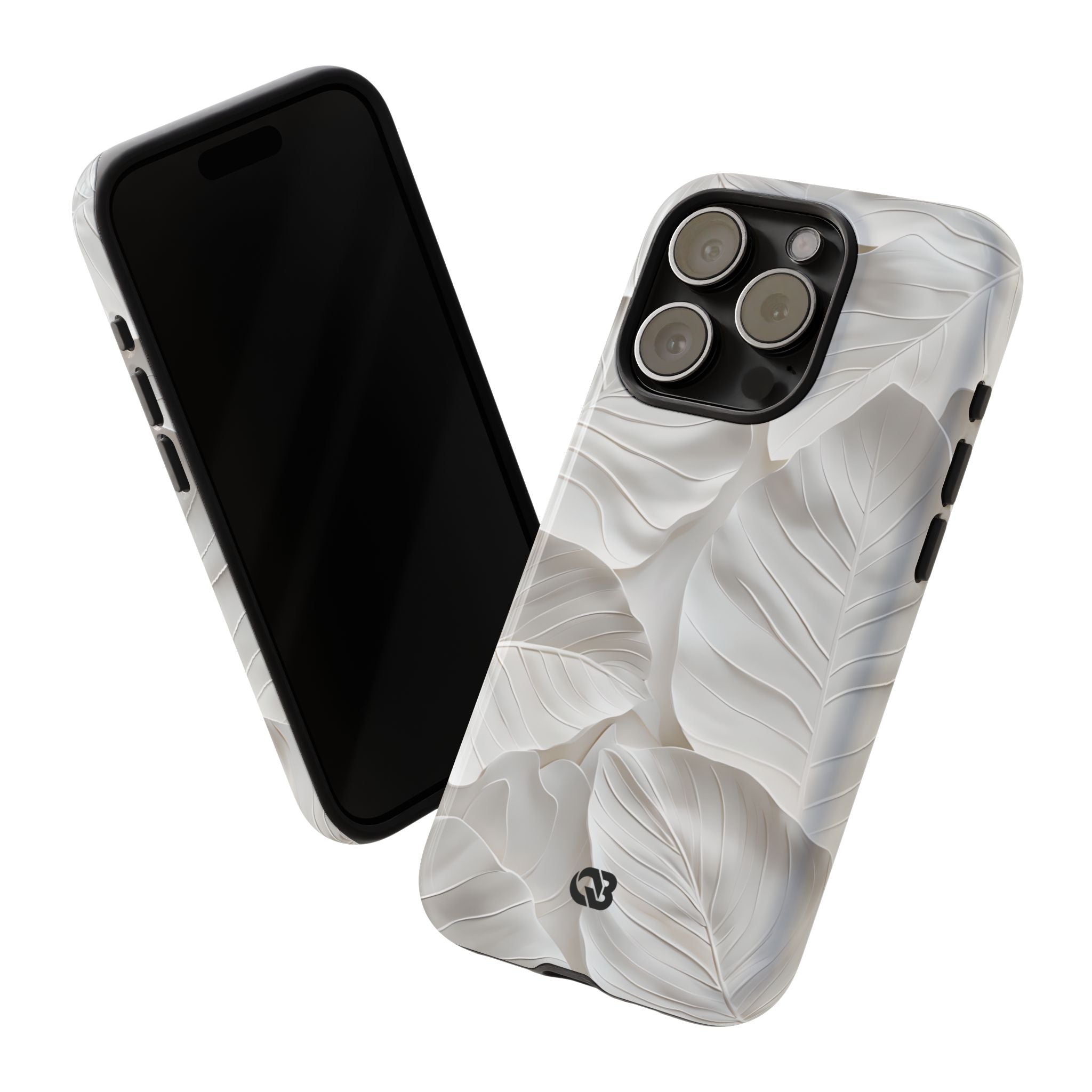 Sculpted Ivory Leaves · Tough Coque de téléphone pour iPhone