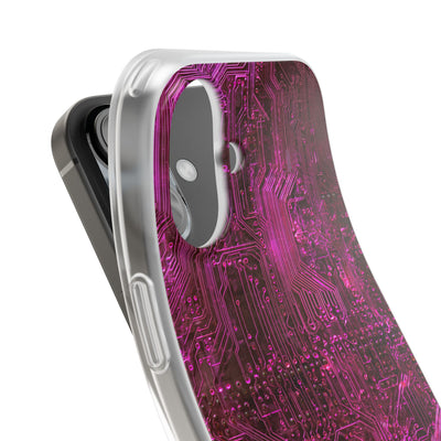 Magenta Circuit Trace · Lite Phone Case for iPhone ·  Pink